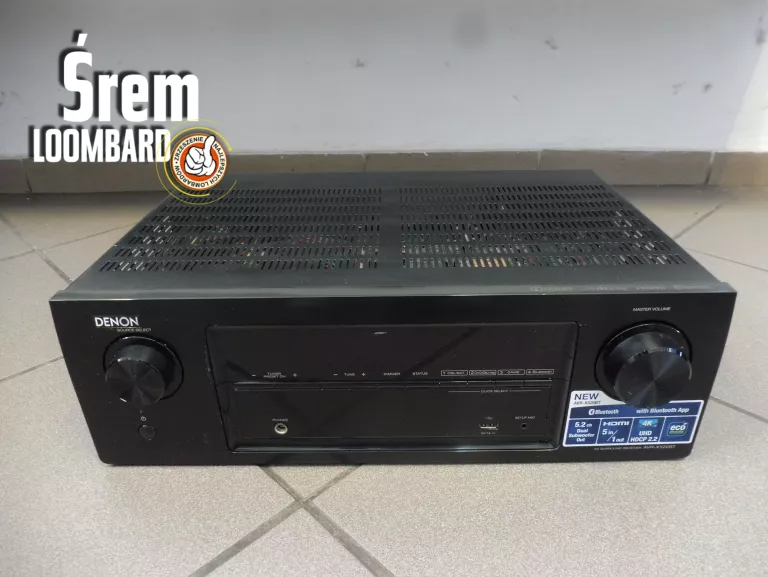 WZMACNIACZ/AMPLITUNER DENON AVR-X520BT, PILOT, KABEL, DB STAN!