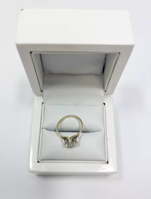 ZŁOTY PIERŚCIONEK Z DUŻYM KAMIENIEM  585 - 2,57G - R.10