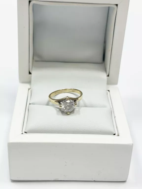 ZŁOTY PIERŚCIONEK Z DUŻYM KAMIENIEM  585 - 2,57G - R.10