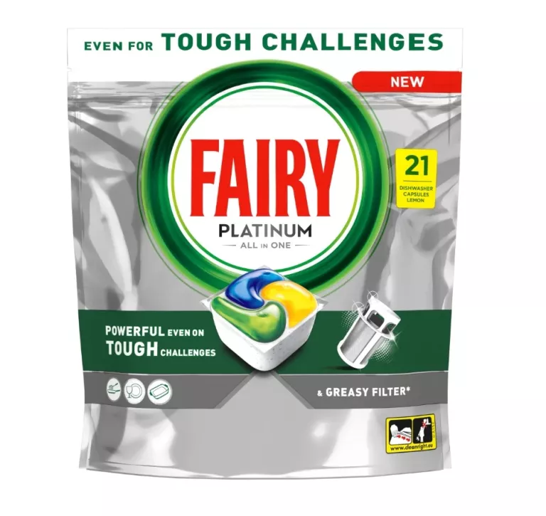 FAIRY PLATINUM CYTRYNA KAPSUŁKI DO ZMYWARKI ALL IN ONE, 21 TABLETEK
