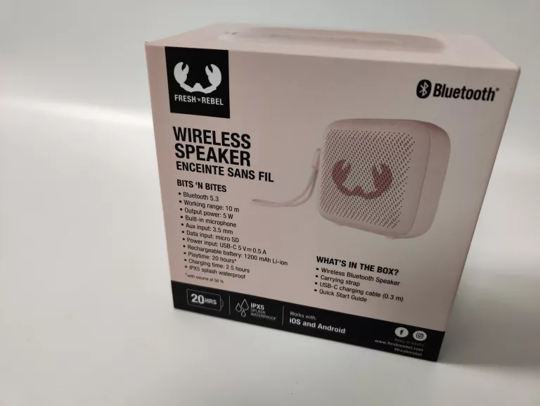 GŁOŚNIK BLUETOOTH FRESH N REBEL RÓŻOWY