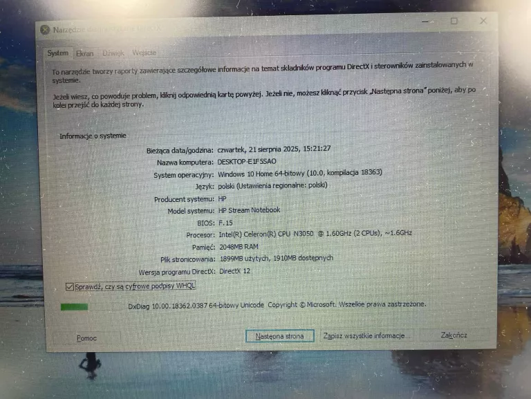 LAPTOP HP 11-R050SA 2/32GB WIN10 CELERON TORBA ZASILACZ