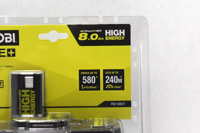 RYOBI AKUMULATOR LITHIUM+ HIGH ENERGY 8.0AH 18V ONE+ RB1880T