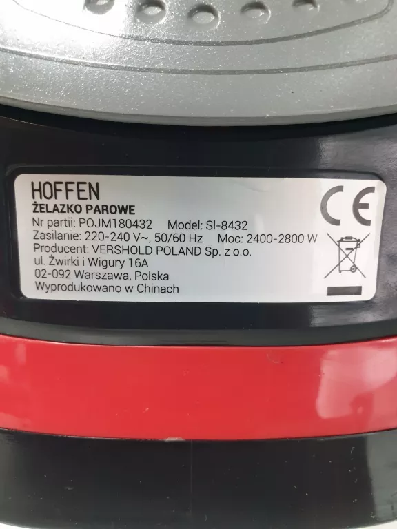 ŻELAZKO PAROWE HOFFEN STOPA CERAMICZN 2600W SI8432