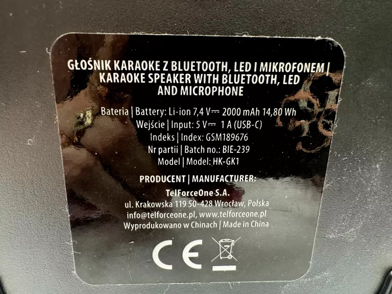 GŁOŚNIK HYKKER HK-GK1 Z MIKROFONEM