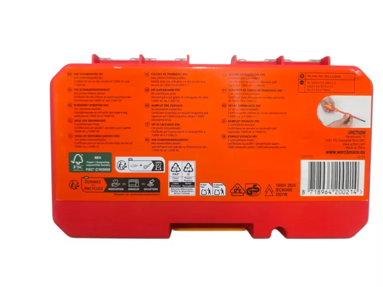 ZESTAW ŚRUBOKRĘTÓW VDE Z WYMIENNYMI KOŃCÓWKAMI WERCKMANN 9 SZT