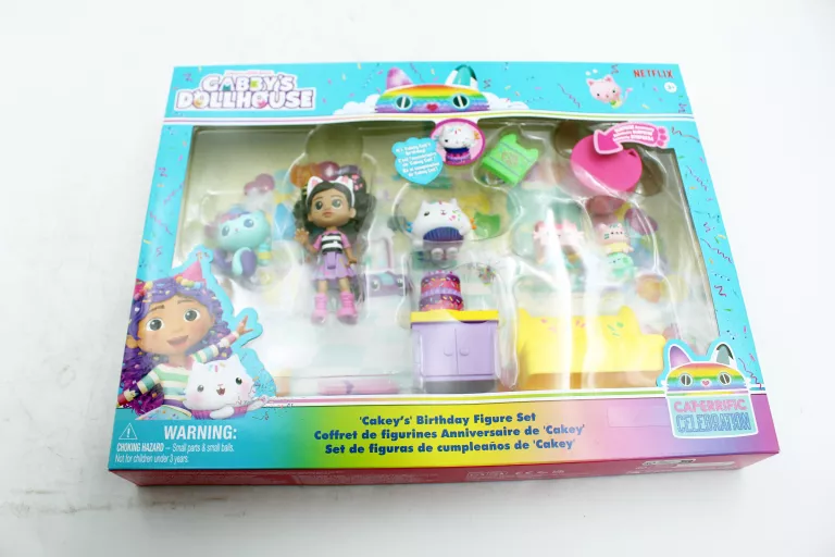 KOCI DOMEK GABI ZESTAW URODZINOWY CAKEY CAT GABBY'S DOLLHOUSE FIGURKI + AK