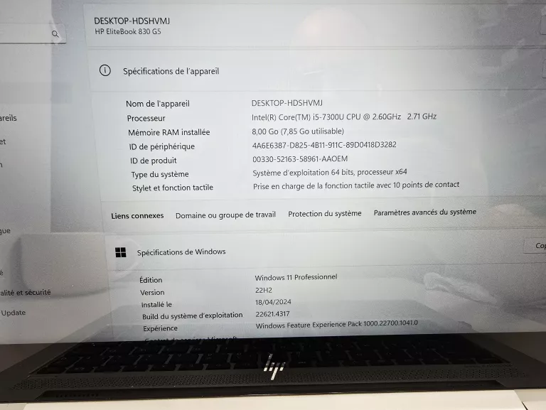 HP ELITEBOOK 850 G5 I5-7300U 8GB 256GB SSD FHD IPS WIN11