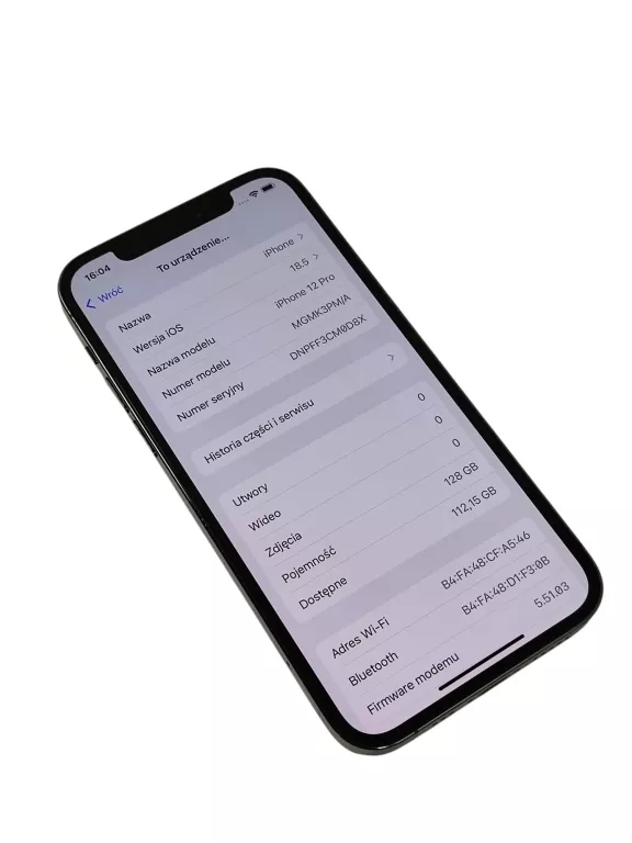 TELEFON APPLE IPHONE 12 PRO 5G 6/128 GB 6,10" 2775 MAH DUAL SIM - BAT. 78%