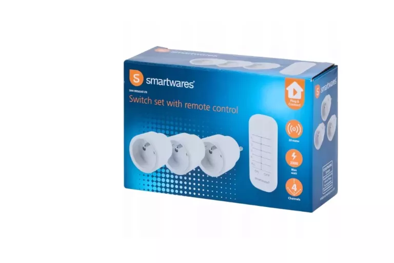 GNIAZDKA SIECIOWE STEROWANE PILOTEM 3 SZT. SMARTWARES BIAŁY USZK.KART