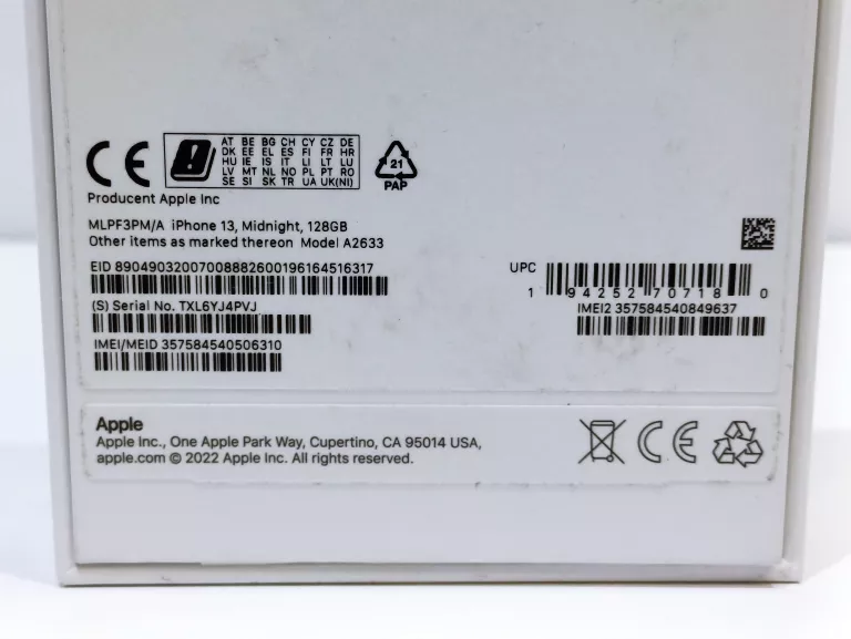 TELEFON IPHONE 13 4/128GB BAT.100% CZARNY