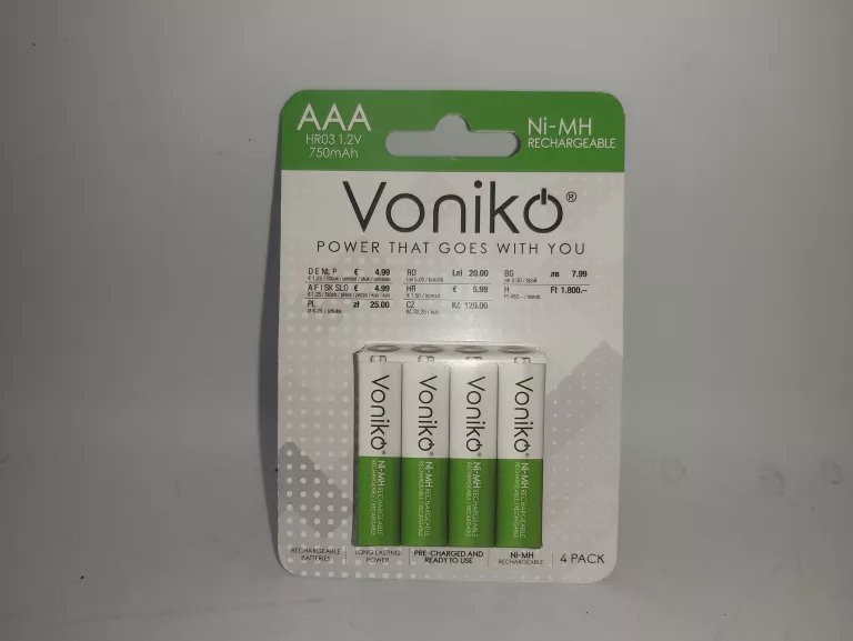 AKUMULATORKI VONIKO AAA 750 MAH 4 SZT