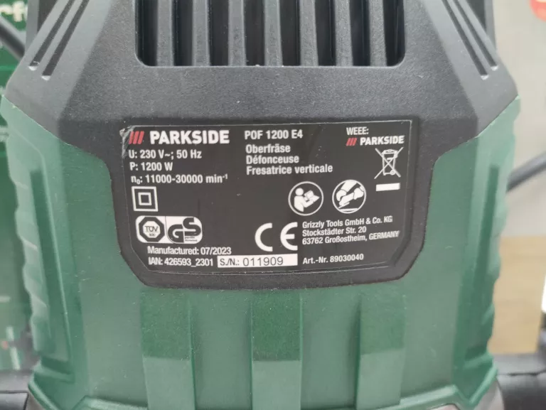 PARKSIDE FREZARKA GÓRNOWRZECIONOWA POF 1200 D3 KOMPLET