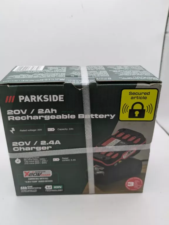 ŁADOWARKA I BATERIA PARKSIDE 20V 2AH, FABRYCZNIE LI-ION