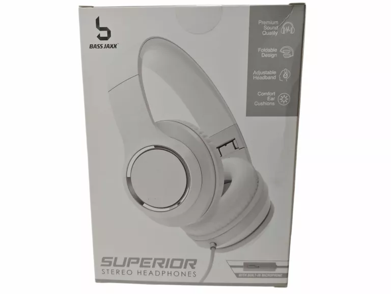 SŁUCHAWKI BASS JAXX SUPERIOR STEREO HEADPHONES BIAŁE