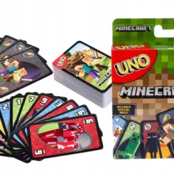 UNO MINECRAFT GRA KARCIANA DLA DZIECI TOWARZYSKA RODZINNA MATTEL