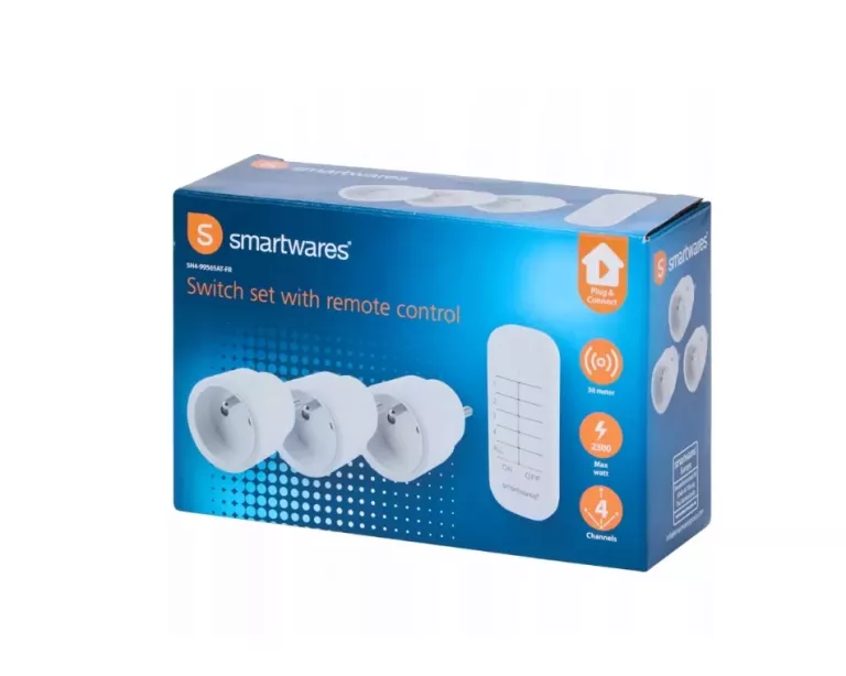 GNIAZDKA SIECIOWE STEROWANE PILOTEM 3 SZT. SMARTWARES BIAŁY USZK.KART