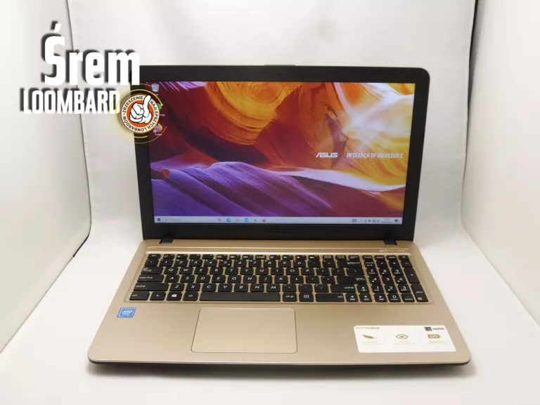 LAPTOP ASUS R540M, CELERON N4000, 4GB/500GB, WIN 10, ŁADOWARKA, TORBA