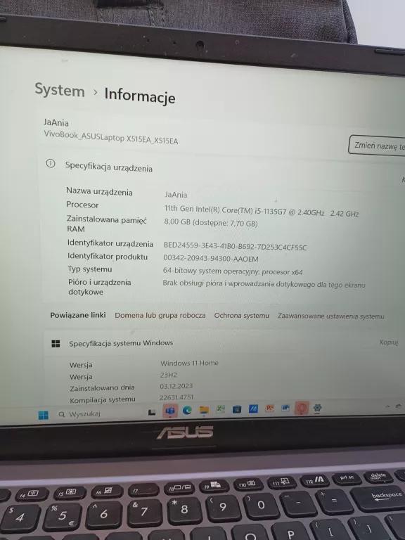 LAPTOP ASUS VIVO BOOK SONIC MASTER X515E