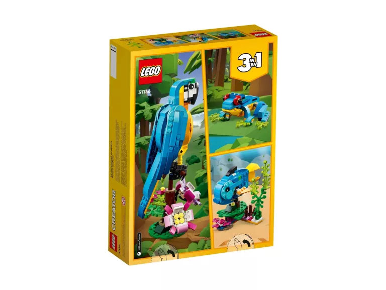 ORYGINALNE KLOCKI LEGO 31136 CREATOR 3W1 - EGZOTYCZNA PAPUGA