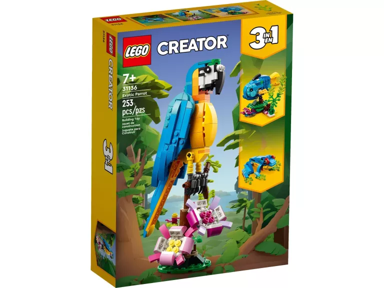 ORYGINALNE KLOCKI LEGO 31136 CREATOR 3W1 - EGZOTYCZNA PAPUGA