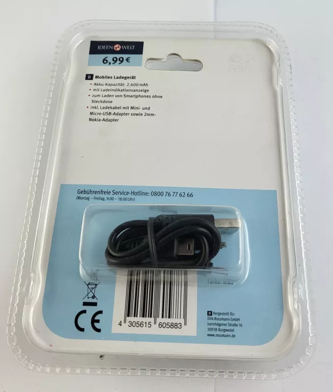 POWERBANK IDEEN WELT 2600 MAH