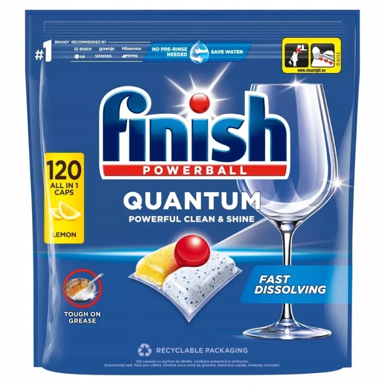 KAPSUŁKI DO ZMYWARKI FINISH QUANTUM LEMON 120 SZT