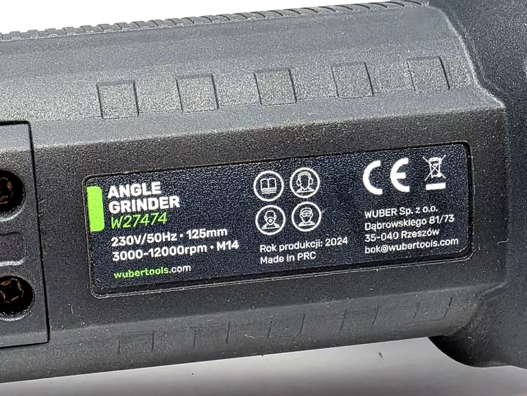 SZLIFIERKA KĄTOWA WUBER W27474 1200W 230V REGULACJA OBROTÓW #JAK NOWA