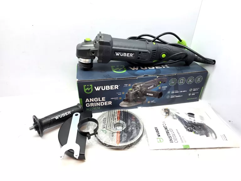 SZLIFIERKA KĄTOWA WUBER W27474 1200W 230V REGULACJA OBROTÓW #JAK NOWA