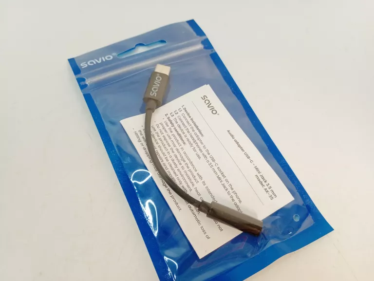 KABEL ADAPTER SAVIO AK-35 USB TYP C - MINI JACK 3