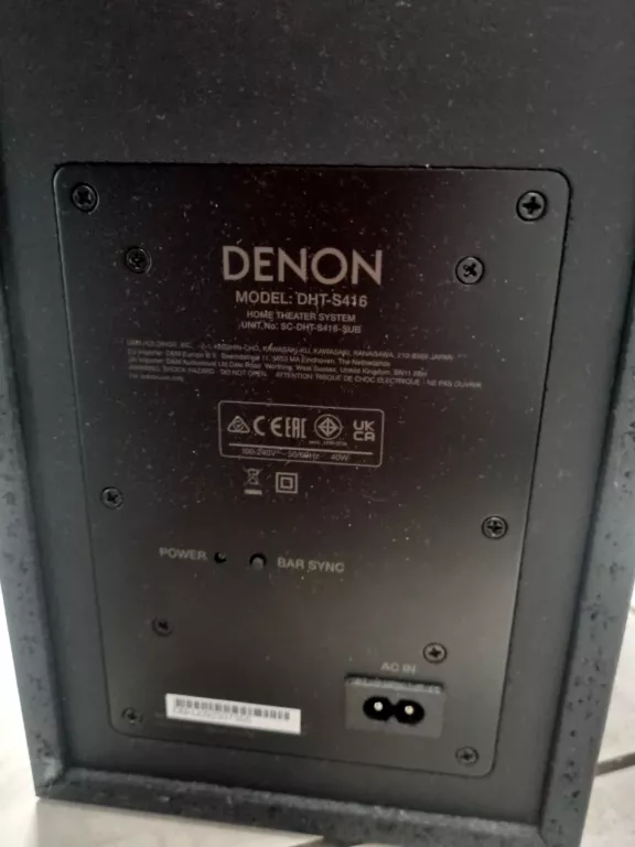 SOUNDBAR DENON DHT-S416 BEZPRZEWODOWY SUBWOOFER BLUETOOTH HDMI ARC CZARNY