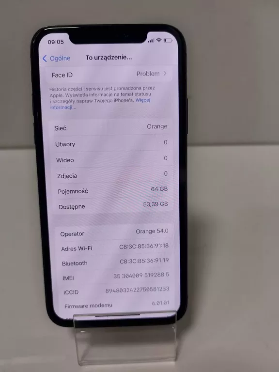 TELEFON IPHONE X 64GB PUDEŁKO "OPIS"