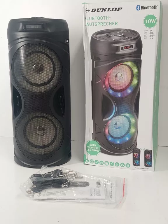 GŁOŚNIK MOBILNY BEZPRZEWODOWY BLUETOOTH DUNLOP D684 AUX USB SD 20W CZARNY