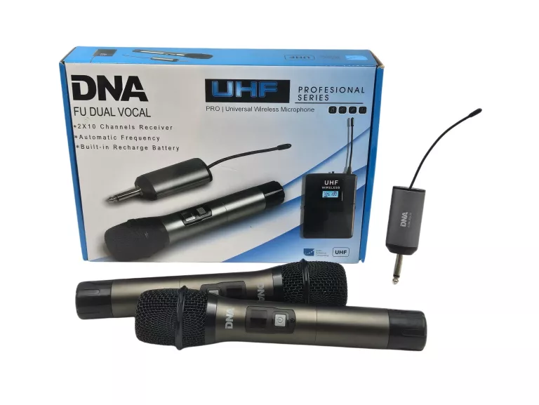 ZESTAW MIKROFONÓW WOKALOWYCH DNA DJ DUAL VOCAL + ODBIORNIK UHF