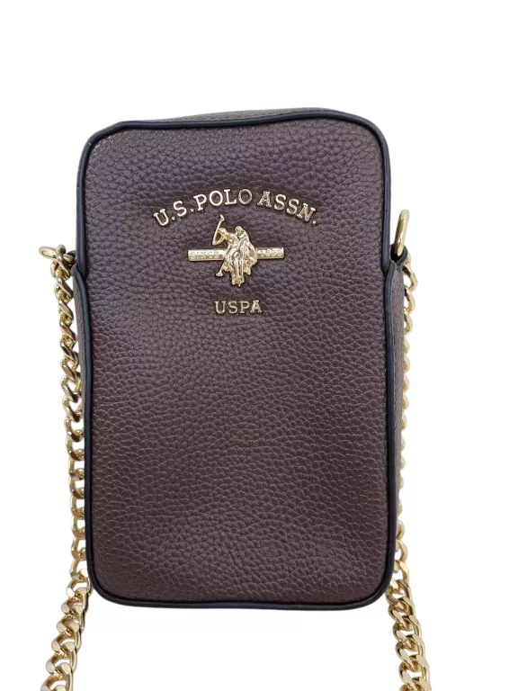 MAŁA TOREBKA US POLO ASSN. BRĄZOWA Z ŁAŃCUSZKIEM