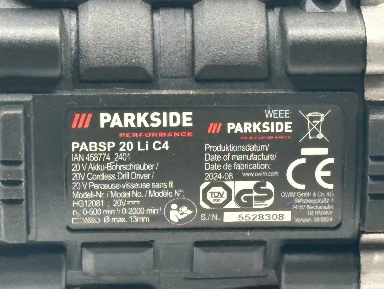 WKRĘTARKA PARKSIDE PERFORMANCE PABSP 20 LI C4 20V 60NM + AKU 4AH