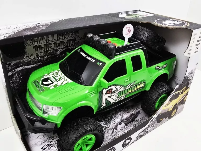 AUTKO PICKUP Z DIODAMI LED I DZWIĘKIEM (ZIELONY) (NAPĘD: FRICTION POWER)