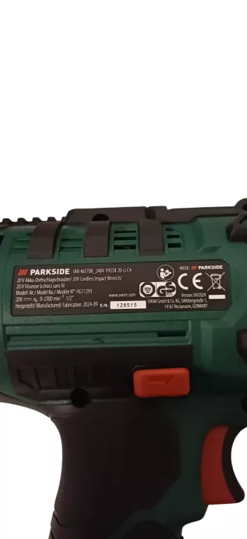 KLUCZ UDAROWY PARKSIDE PASSK 20-LI C4 + AKUMULATOR 4AH + SZYBKA ŁADOWARKA