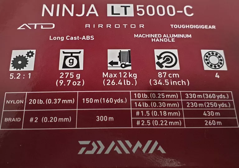 KOŁOWROTEK NINJA LT5000-C + PLECIONKA BERKLAY 12 SPLOTOWA 200M