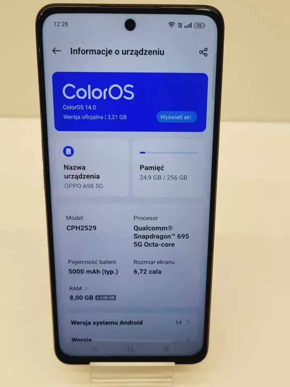 TELEFON OPPO A98 5G 8/256 GB 6.72" 120 HZ 5000 MAH NIEBIESKI