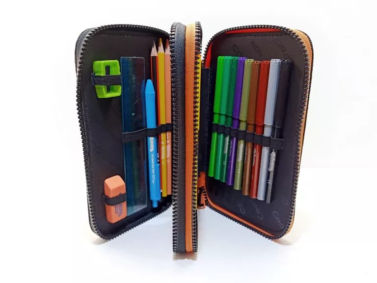 COOLPACK PIÓRNIK DWUKOMOROWY Z WYPOSAŻENIEM PODWÓJNY GAMER CZARNY