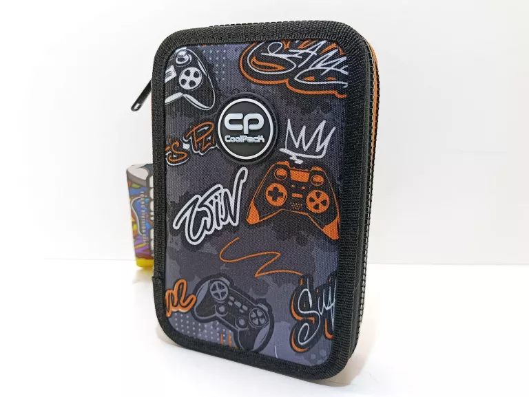 COOLPACK PIÓRNIK DWUKOMOROWY Z WYPOSAŻENIEM PODWÓJNY GAMER CZARNY