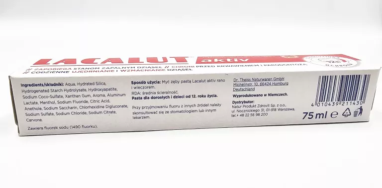 PASTA DO ZĘBÓW LACALUT ACTIV / 75 ML