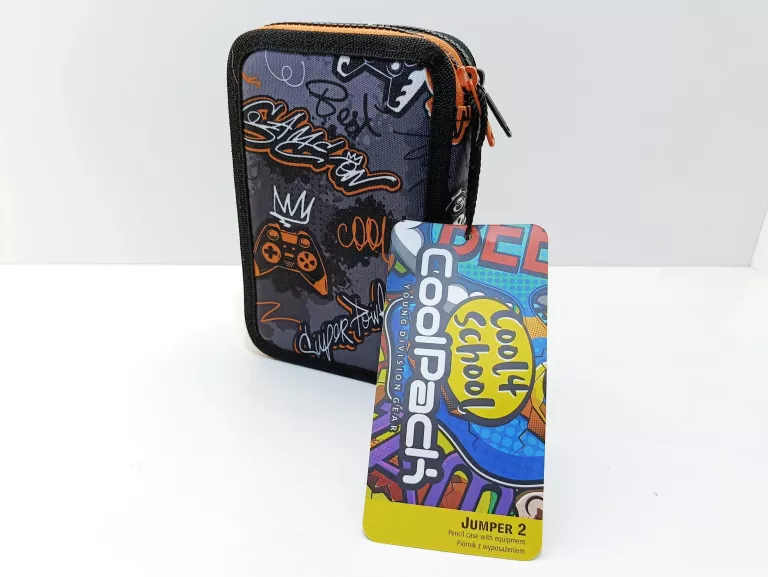 COOLPACK PIÓRNIK DWUKOMOROWY Z WYPOSAŻENIEM PODWÓJNY GAMER CZARNY