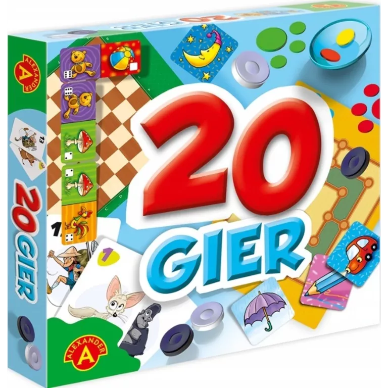 ZESTAW 20 GIER GRY RODZINNE PLANSZOWE KARCIANE GRA