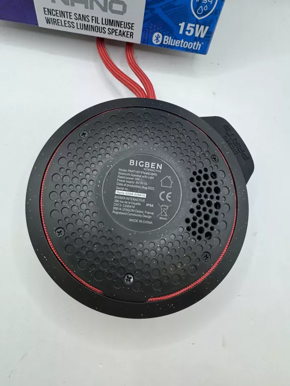 GŁOŚNIK BLUETOOTH PARTY NANO BIG BEN PODŚWIETLENIE 15W CZARNY KOMPLET