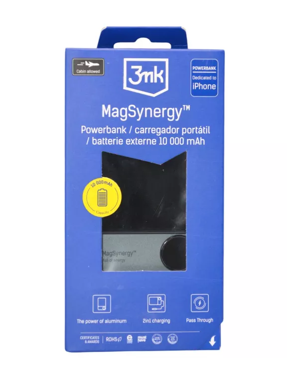 POWERBANK 3MK MAGSYNERGY 10000MAH USB-C LIGHTNING PD 18W MAGSAFE CZARNY