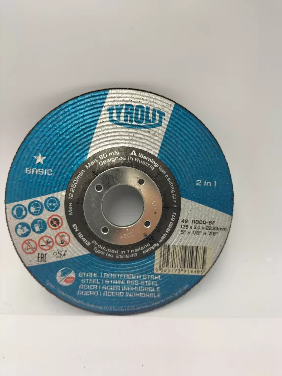 TARCZA TARCZE DO CIĘCIA METALU 115X2,5 TYROLIT 2W1