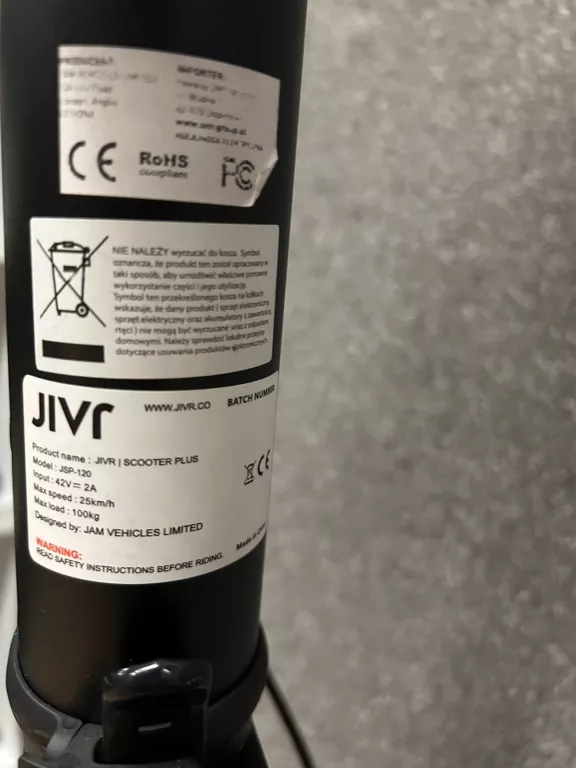 HULAJNOGA ELEKTRYCZNA JIVR SCOOTER PLUS