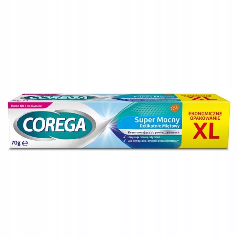 COREGA SUPER MOCNY KLEJ KREM MOCUJĄCY DO PROTEZ ZĘBOWYCH SMAK MIĘTOWY 70
